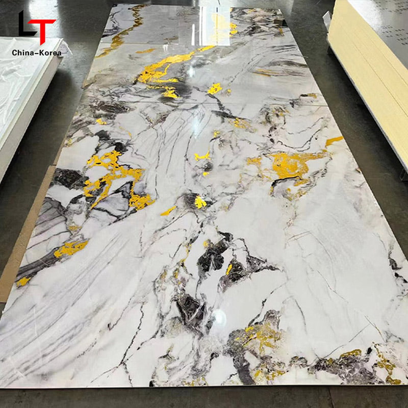 صفحه ضد آب 1220×2440 میلی متر 3 میلی متر PVC UV برای تزئین پانل دیوار داخلی با پوشش براق برای دکوراسیون طراحی دفتر خانه