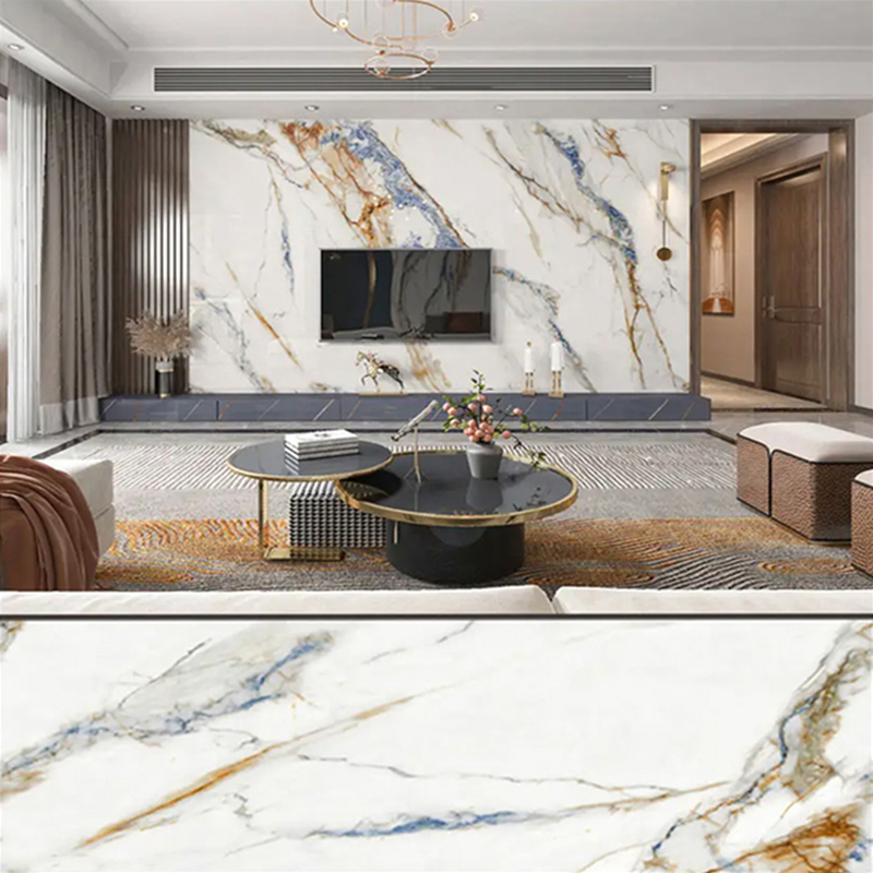 ورق سنگ مرمر PVC با پوشش 1220×2800 میلی متر UV برای مبلمان و کابینت تزئینات سبک و بادوام پانل دیواری پلاستیکی چند لایه