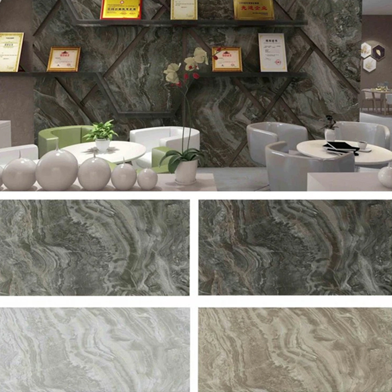 ورق سنگ مرمر PVC با پوشش 1220×2800 میلی متر UV برای مبلمان و کابینت تزئینات سبک و بادوام پانل دیواری پلاستیکی چند لایه