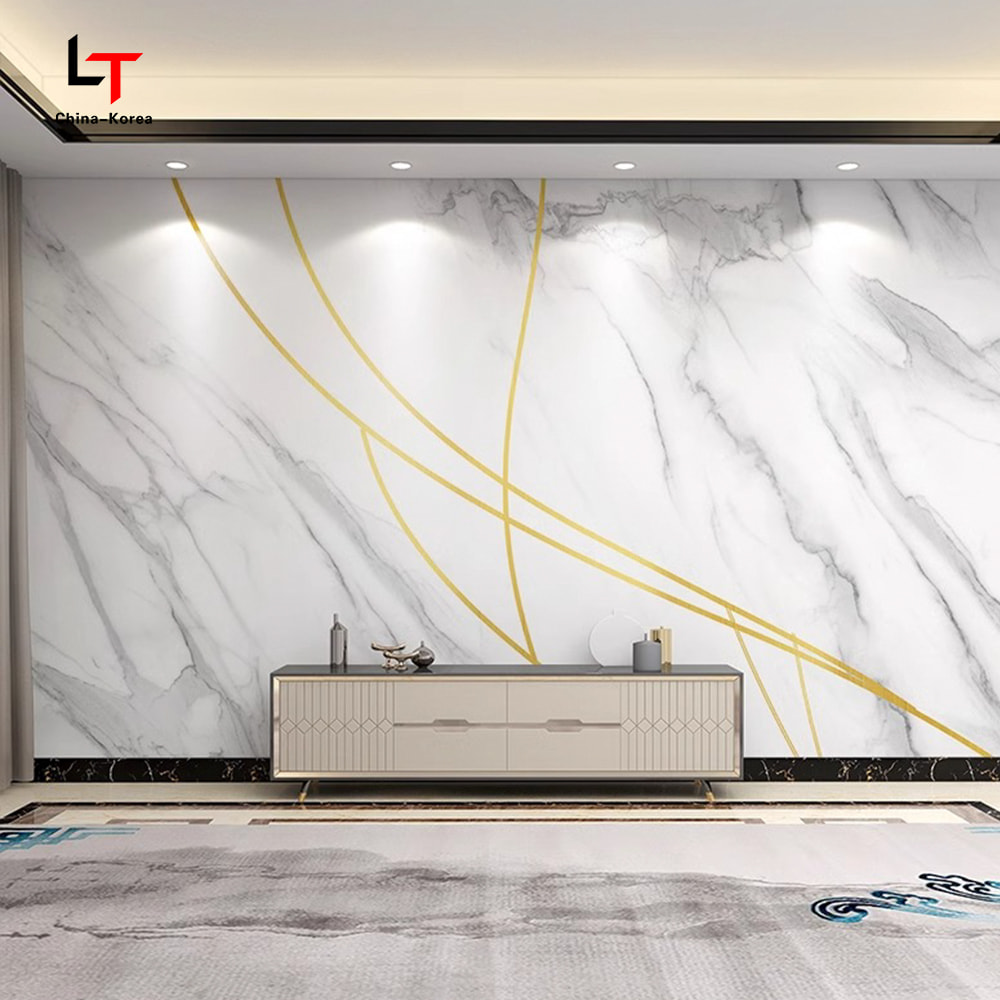 1220 × 2440 میلی متر PVC پانل کریستال کربن ضد آب، روکش دیوار تزئینی نسوز برای فضای داخلی داخلی با پوشش UV