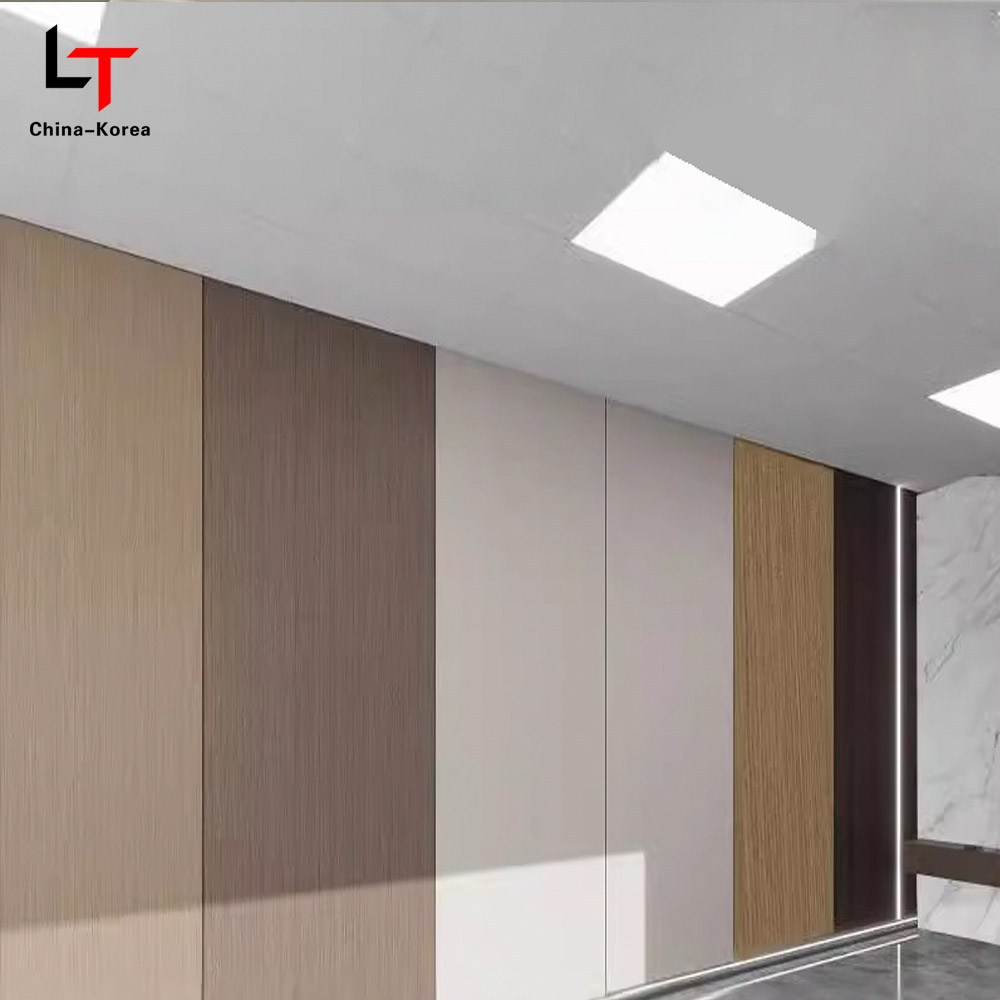 1220 × 2440 میلی متر سازگار با محیط زیست پی وی سی روکش چوب پانل های تزئینی دیواری برای روکش دیوار داخلی ضد آب ضد خش و نصب آسان