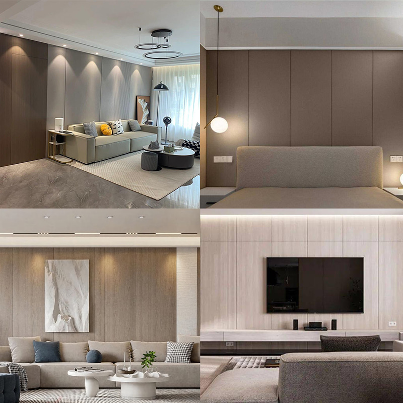 1220 × 2440 میلی متر سازگار با محیط زیست پی وی سی روکش چوب پانل های تزئینی دیواری برای روکش دیوار داخلی ضد آب ضد خش و نصب آسان