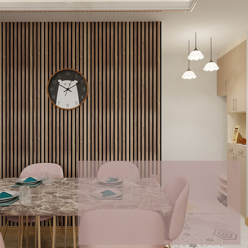 دکوراسیون دیوار WPC Akupanel طراحی سه بعدی پانل های آکوستیک داخلی پلی استر پانل های آکوستیک اسلات چوبی عایق صدا