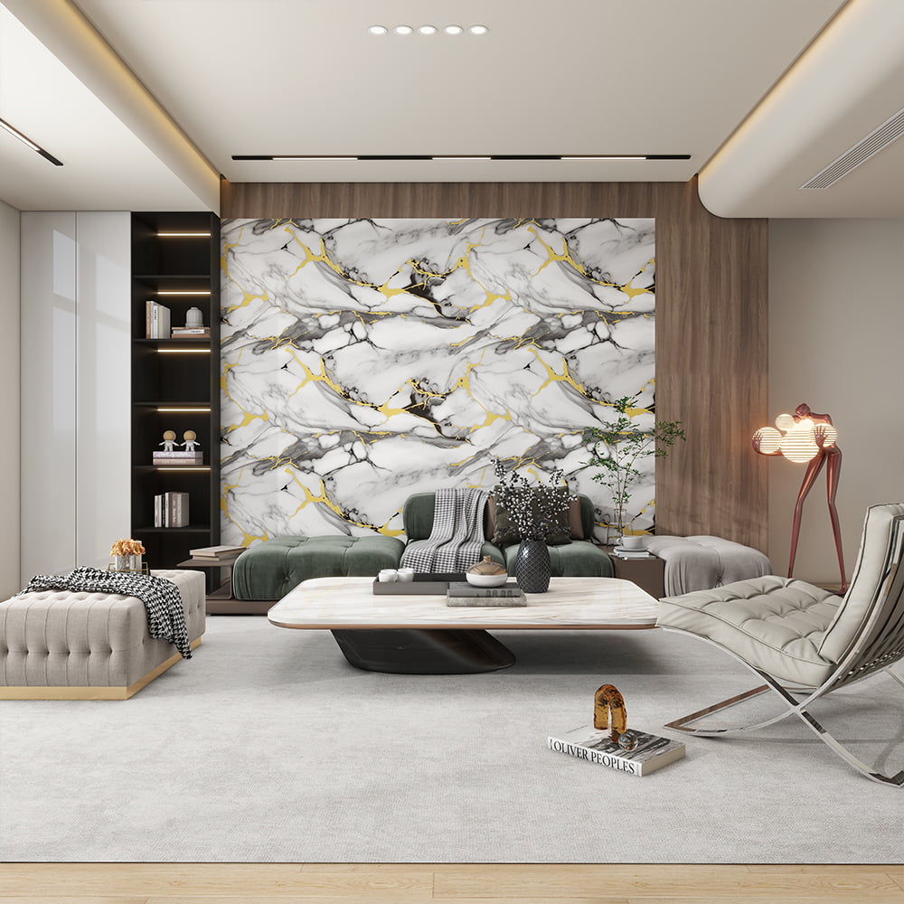رول کاغذ دیواری مدرن براق سنگ مرمر چسبنده PVC خود چسب ضد آب دکوراسیون داخلی منزل برچسب ورق مرمر