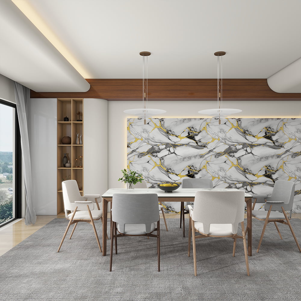 رول کاغذ دیواری مدرن براق سنگ مرمر چسبنده PVC خود چسب ضد آب دکوراسیون داخلی منزل برچسب ورق مرمر