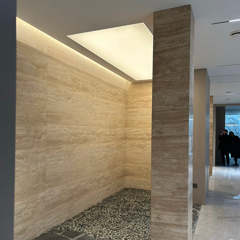 روکش کاشی نسوز روکش مصنوعی داخلی قابل خم شدن روکش دیوار نرم تراورتن پانل های دیواری سنگ نرم مصنوعی انعطاف پذیر