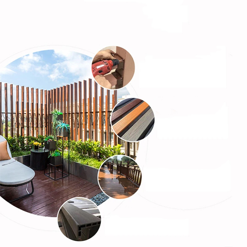 روی تخته‌های کاشی عرشه‌بندی کفپوش مهندسی شده کامپوزیت Wpc پاسیو کامپوزیت ضد آب کف DIY کف